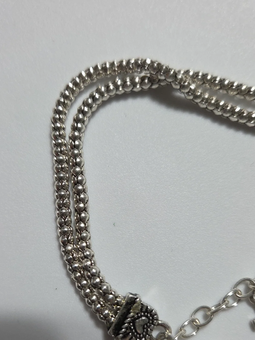 Premier Designs Silver Tone Charm Bracelet Crown Cross Heart Ring Multi Strand